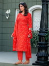 Orange Colour Cotton Blend With Print Kurti With Pant Dupatta Wholesale Price In Surat Aaradhna 2029